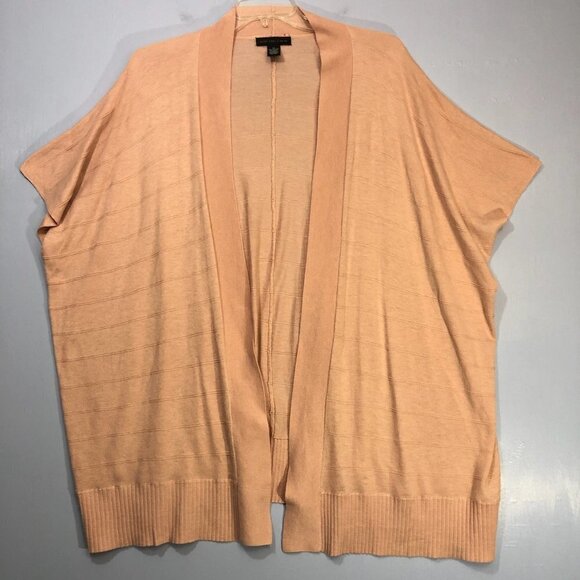 Joan Vass Sweaters - Joan Vass Blush Oversized Open Front Cardigan Shawl